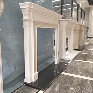 White Marble Freestanding Fireplace Mantle for Home Decoration