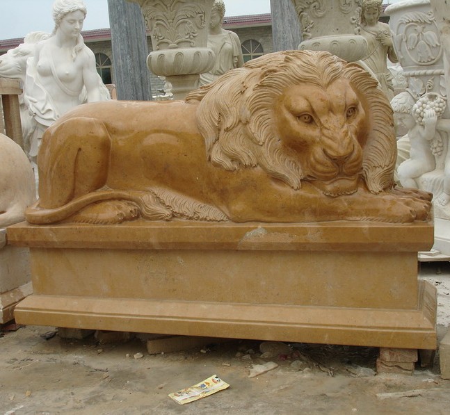 lion stone statue/chinese lion statue/lying lion statue