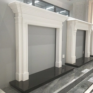 Limestone Carved Continental Mantel Fireplace Surround