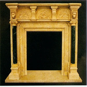 Marble Lion Head Fireplace Mantel/carved marble fireplaces