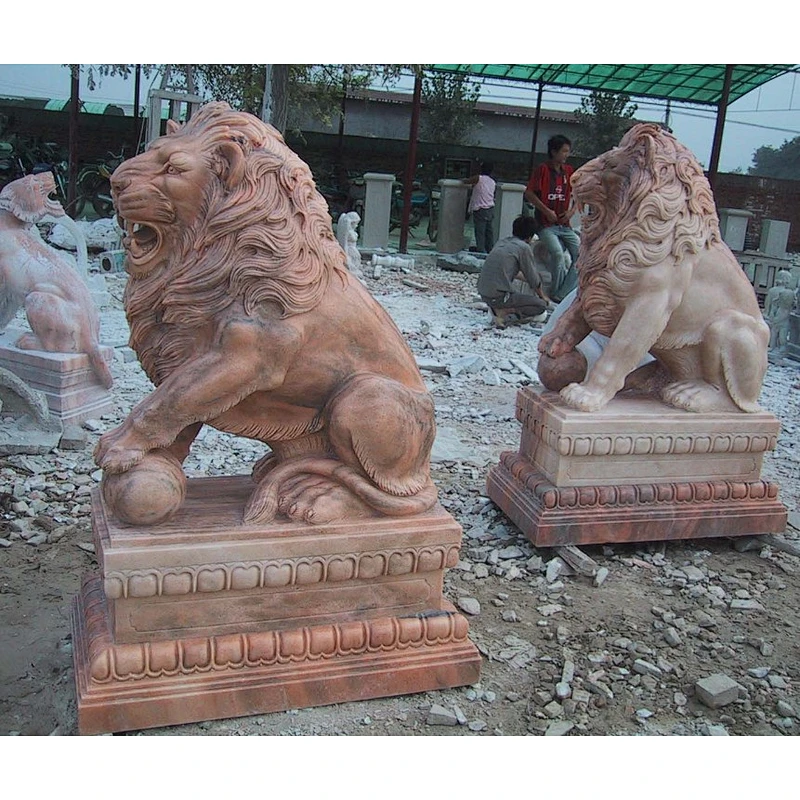 front door lion statue