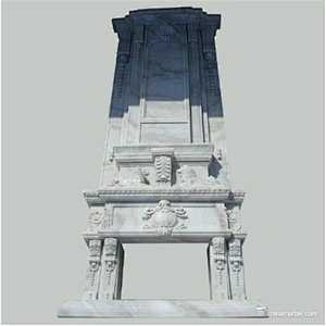 Lion Carved China Marble Fireplace/double fireplaces
