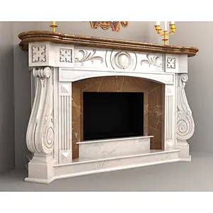 Retro and Elegant double marble fireplaces/fireplace mantel