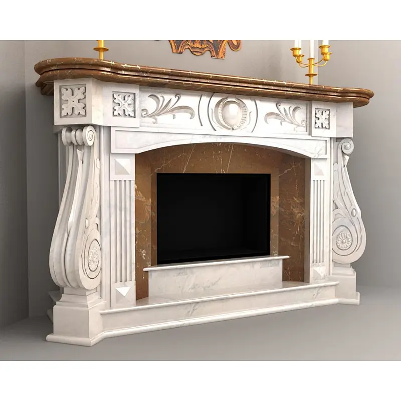 Retro and Elegant double marble fireplaces/fireplace mantel