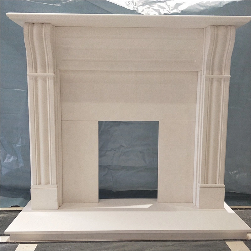 Beige Marble Fireplace Frame Mantel/marble fireplace surrounds