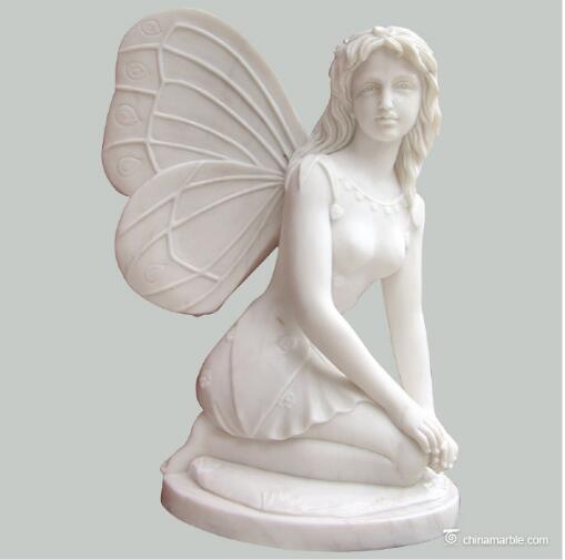 beautiful girl statue/marble statue of beautiful girl/winged angel statue