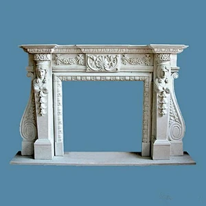 Whole sale Home Decoration White Marble Mantel fireplace surround