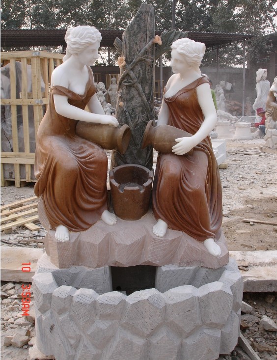 garden water fountain with lady statue/modern wall fountain/