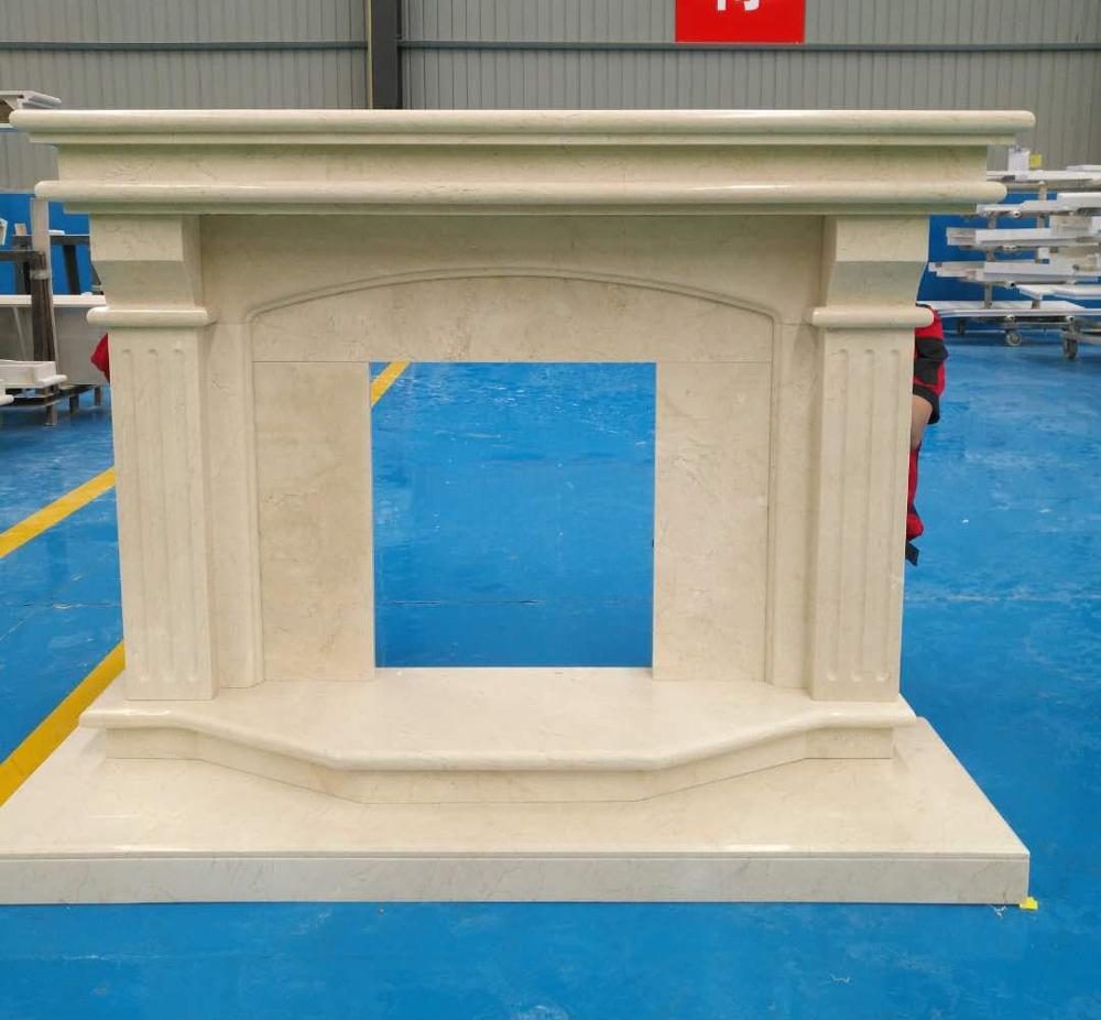Modern Simple Style Marble Stone Beige Fireplaces with Cheap Price