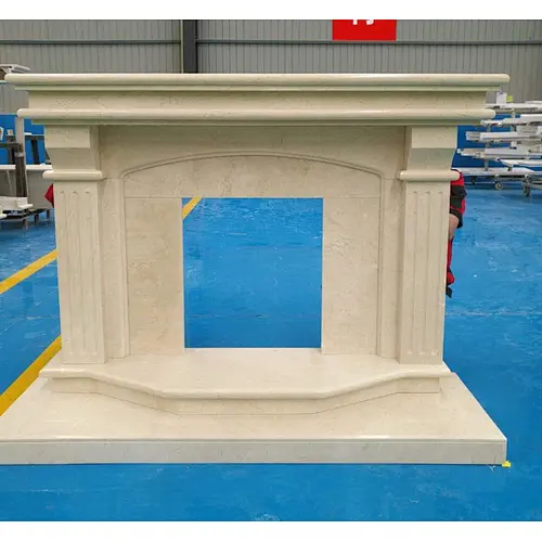 Modern Simple Style Marble Stone Beige Fireplaces with Cheap Price