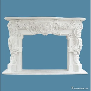 marble fireplace surround with column/antiquate fireplace/stone fireplace surround