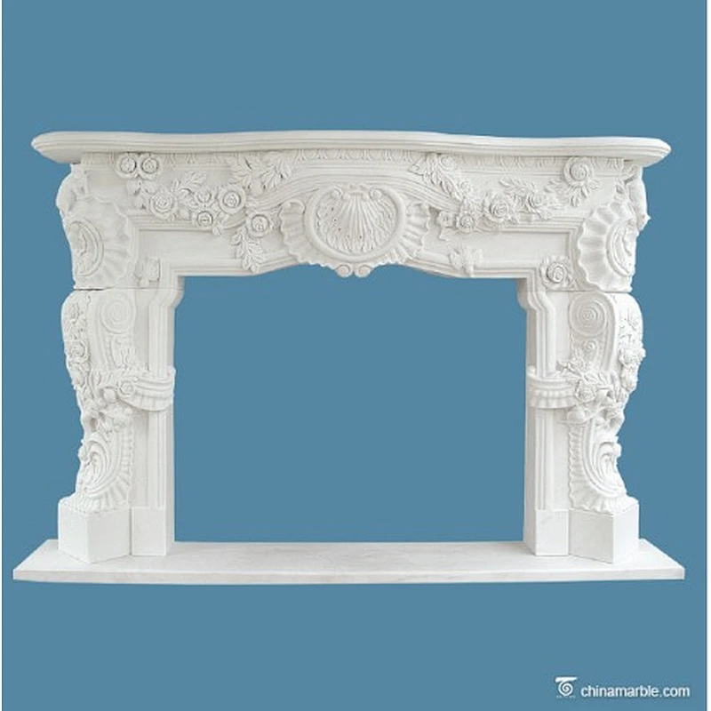 marble fireplace surround with column/antiquate fireplace/stone fireplace surround
