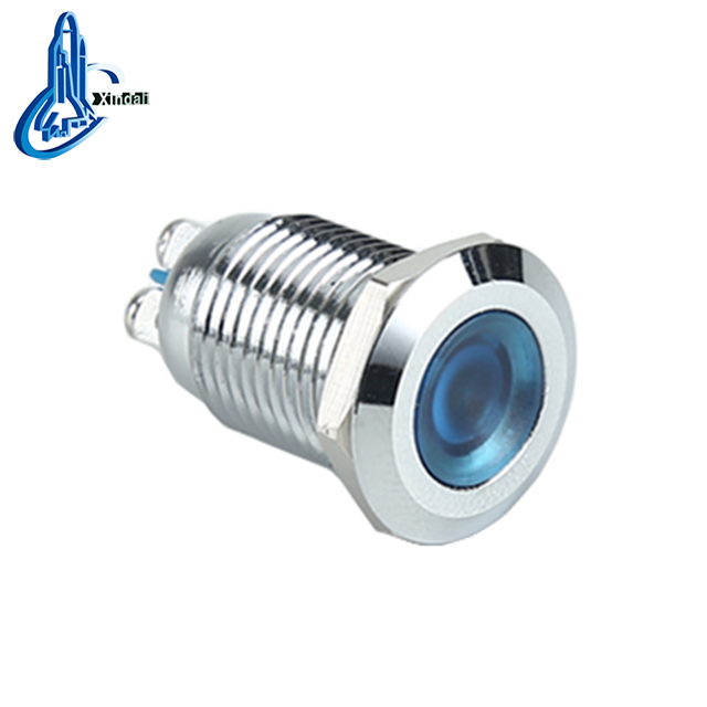 wenzhou 12mm rgb metal signal lamp ad22 led screw terminal metal pilot indicator light AD22C-12A/S