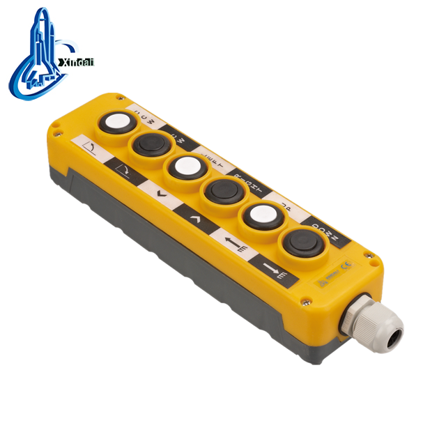 6 holes spring return pushbutton control box remote control hoist button box XDL10-EPB6