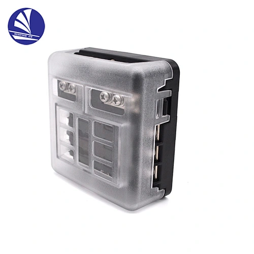 6way Automotive circuit Screw LED Light Blow Indicator car blade fuse block with negative bus bar