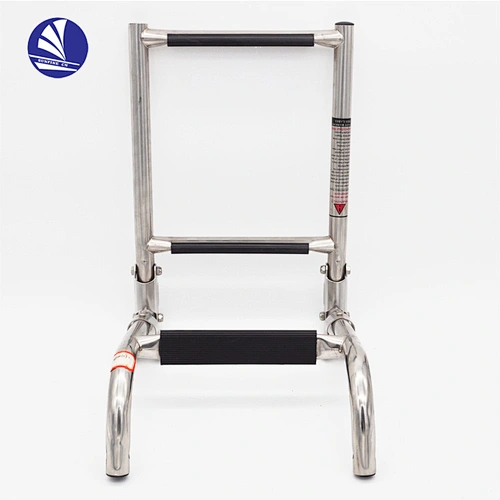 Boat S.S.316 highly polished with anti-sliding plastic material on steps  Folding Ladder folding ladder stainless steel ladder 3 step boat ladder boat boarding steps for sale telescopic ladders