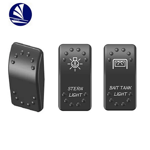 Carling style 12V 24V Auto/Marine LED Rocker Switch Waterproof Laser Etch cover with front diff lock Blue Light
