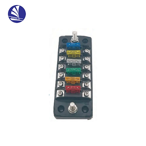 ATC/ATO 6-Way Fuse block with Ground, with Protection Cover for Vehicle Car Boat Marine Auto