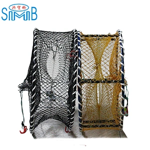 Collapsible round spring loaded crab pot foldable crab pot PE coated frame
