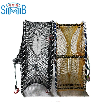 Collapsible round spring loaded crab pot foldable crab pot PE coated frame
