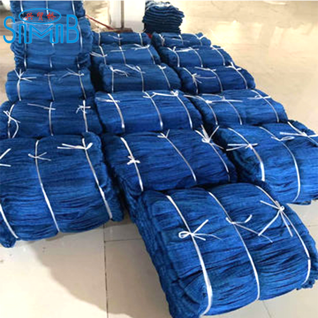 Multifilament Nylon Fishing Net Blue Color High Quality Double Knotted 210d/9ply Twisted Gill Net Supplies
