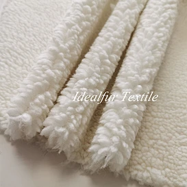 100% Polyester Colorful Faux Sheep Fur Sherpa Fleece Fabric