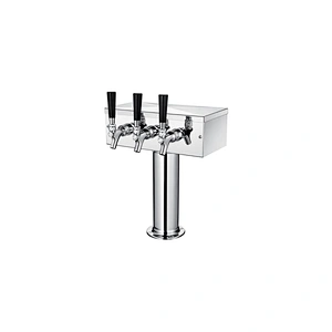 Pedestal Single 3TAPS polished Beer Tower