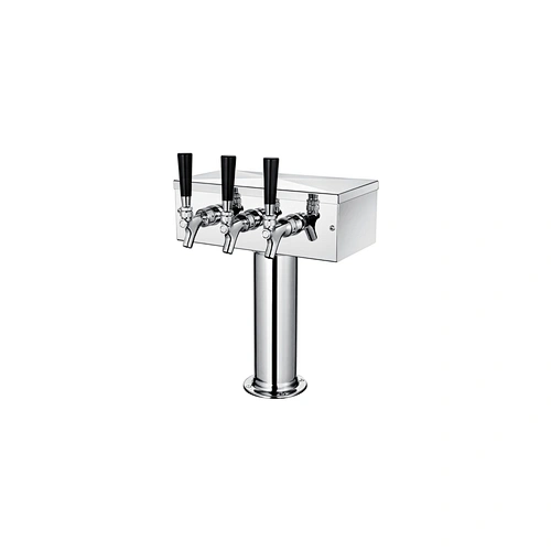 Pedestal Single 3TAPS polished Beer Tower