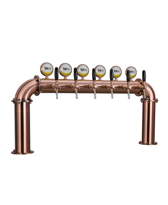 TALOS U Tower Stainless Steel 6 Tap Tower 102mm Beer Dispensing Equipment Draft Beer Tower (Red Bronze)