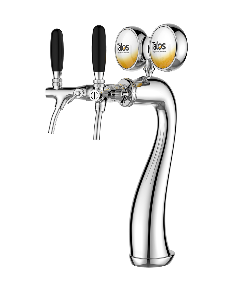 TALOS Goose Tap Tower Chrome 2-way Dispensing Tower Draft Beer Tower