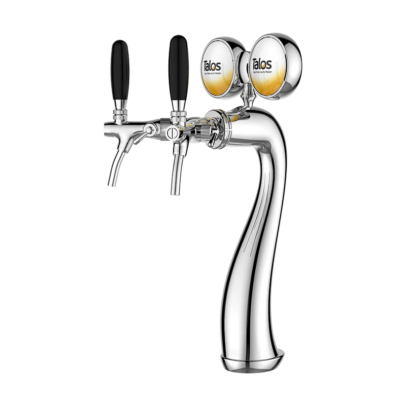 TALOS Goose Tap Tower Chrome 2-way Dispensing Tower Draft Beer Tower