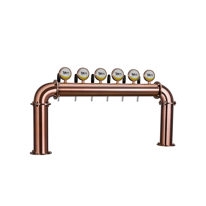 TALOS U Tower Stainless Steel 6 Tap Tower 102mm Beer Dispensing Equipment Draft Beer Tower (Red Bronze)