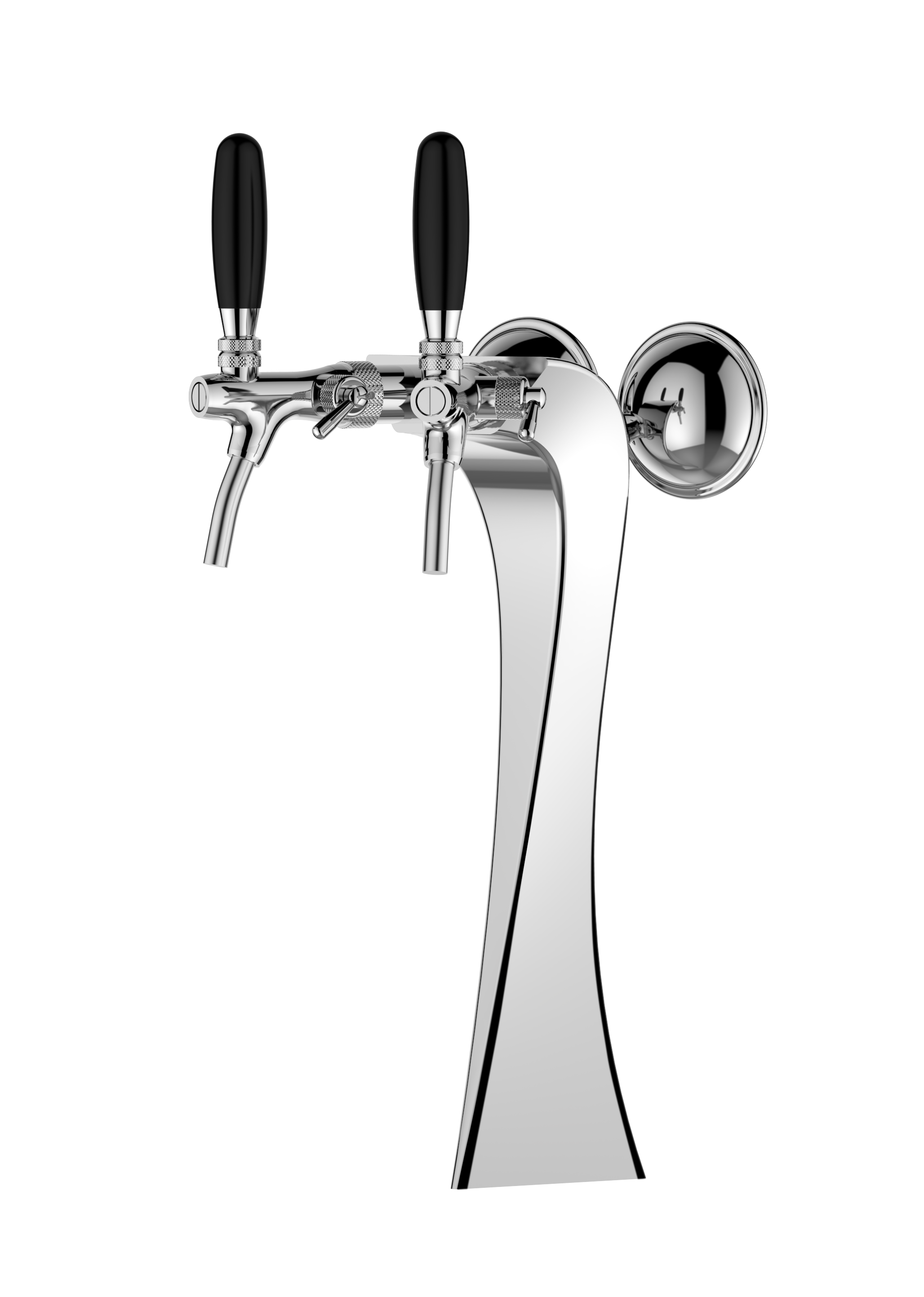 TALOS Brage Tap Tower Chrome 2-way Dispensing Tower Draft Beer Tower