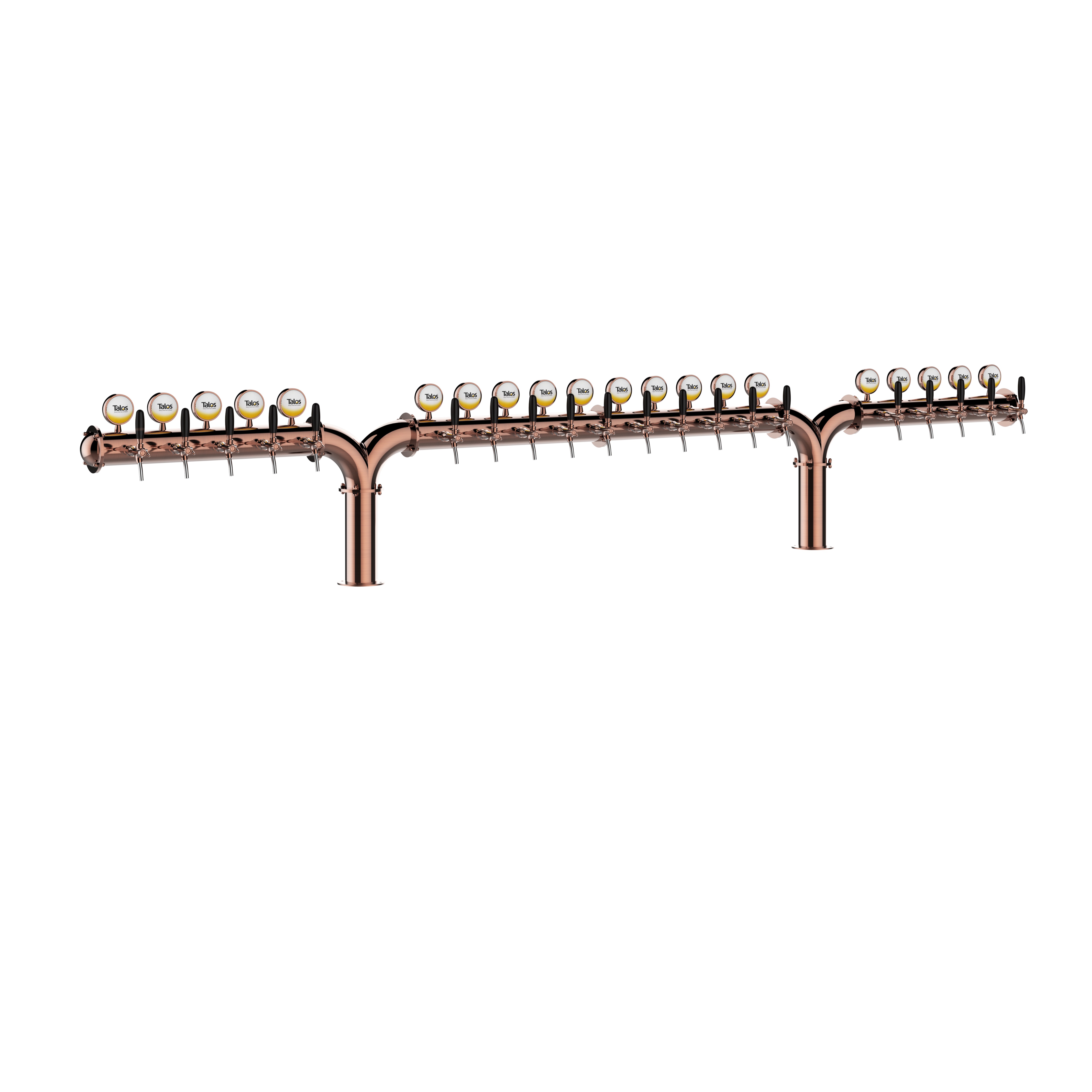 TALOS RMR Tower Stainless Steel 20 Tap Tower 102mm Beer Dispensing Equipment Draft Beer Tower (LED,Copper)