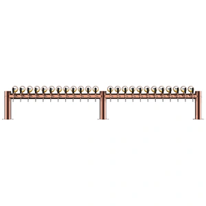 H 24 taps Copper beer tower