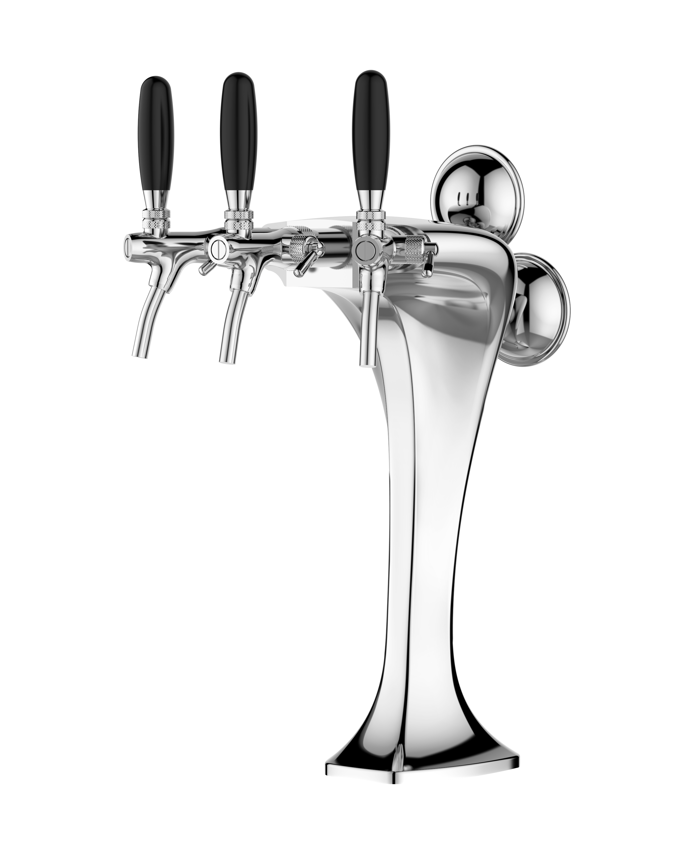 TALOS Cobra Tap Tower Chrome 3-way Dispensing Tower Draft Beer Tower