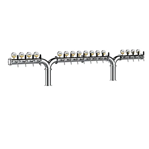 TALOS RMR Tower Stainless Steel 16 Tap Tower 102mm Beer Dispensing Equipment Draft Beer Tower (LED,Polished)