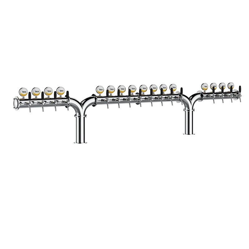 TALOS RMR Tower Stainless Steel 16 Tap Tower 102mm Beer Dispensing Equipment Draft Beer Tower (LED,Polished)
