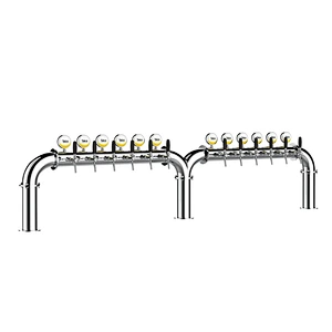 TALOS M Tower Stainless Steel 12Tap Tower 102mm Beer Dispensing Equipment Draft Beer Tower (LED,Polished)