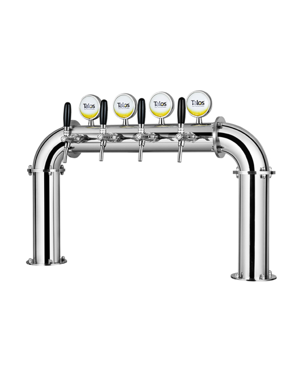 TALOS U Tower Stainless Steel 4 Tap Tower 102mm Beer Dispensing Equipment Draft Beer Tower (Polished)
