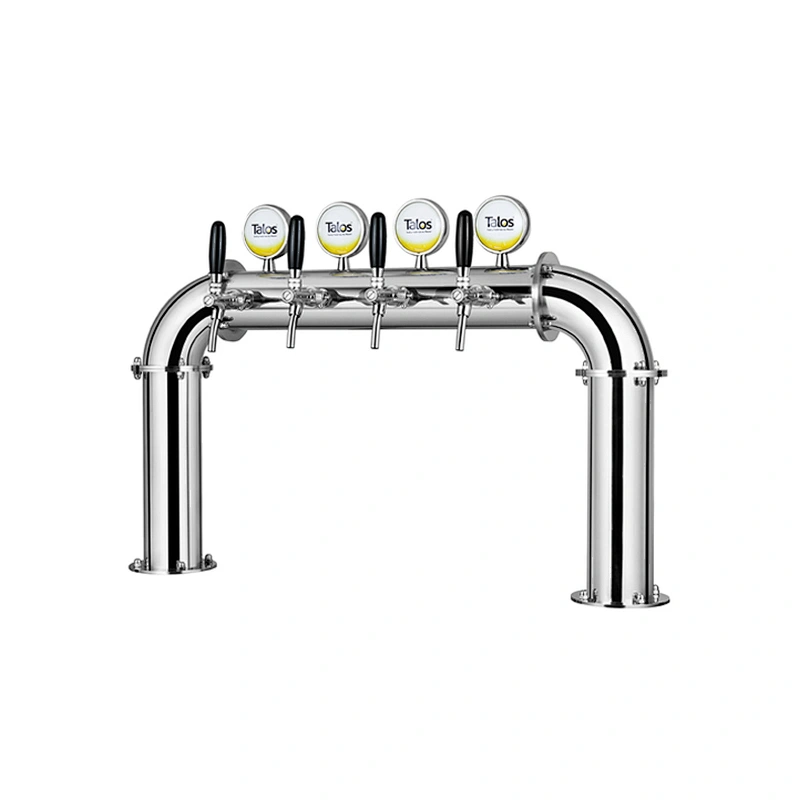 TALOS U Tower Stainless Steel 4 Tap Tower 102mm Beer Dispensing Equipment Draft Beer Tower (Polished)