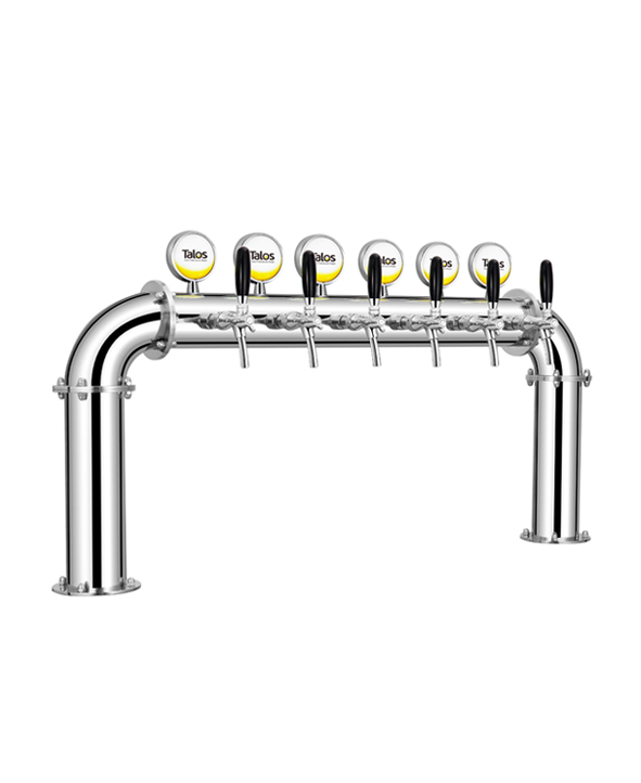 TALOS U Tower Stainless Steel 6 Tap Tower 102mm Beer Dispensing Equipment Draft Beer Tower (Polished)