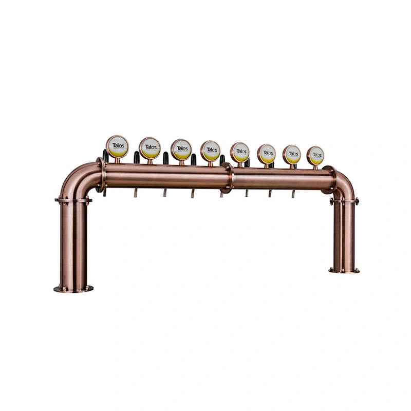 TALOS U Tower Stainless Steel 8 Tap Tower 102mm Beer Dispensing Equipment Draft Beer Tower (Red Bronze)