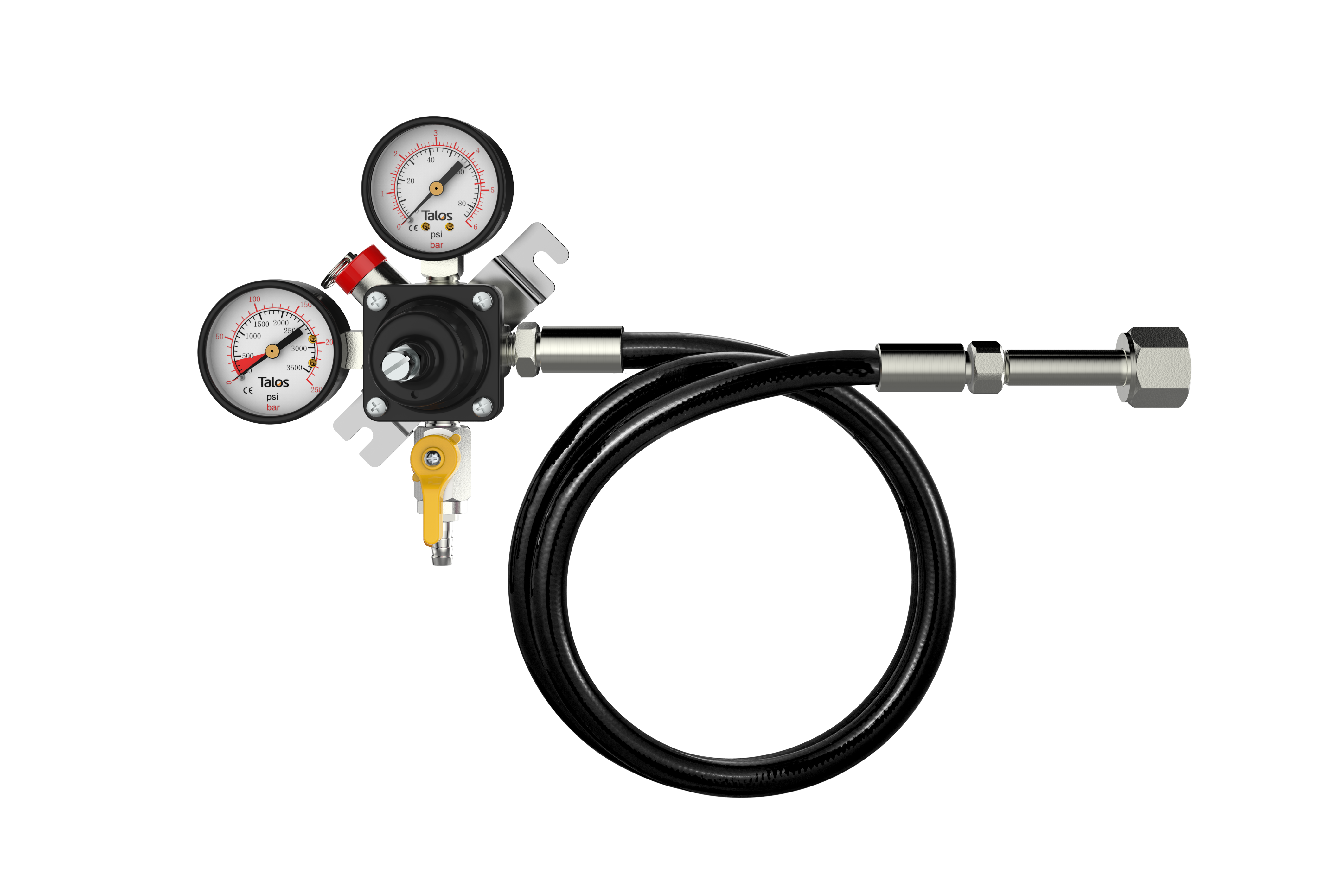 Talos Premium CO2 Beer Regulator with High Pressure Hose