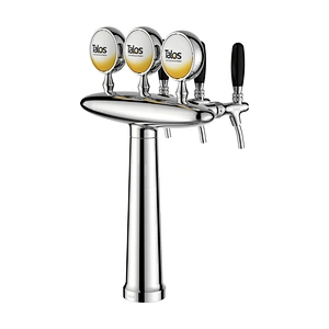 TALOS Elliptical Tap Tower Chrome 3-way Dispensing Tower Draft Beer Tower
