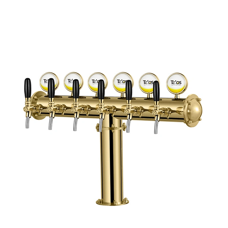 TALOS T Tower Stainless Steel 6 Tap Tower 102mm Beer Dispensing Equipment Draft Beer Tower (PVD, LED)