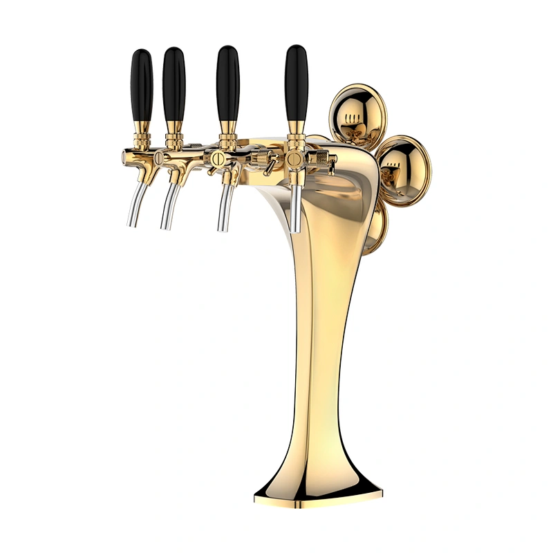 TALOS Cobra Tap Tower Chrome 4-way Dispensing Tower Draft Beer Tower