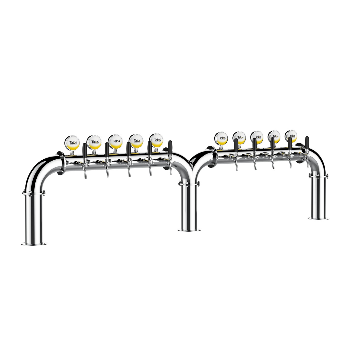 TALOS M Tower Stainless Steel 10 Tap Tower 102mm Beer Dispensing Equipment Draft Beer Tower (LED,Polished)