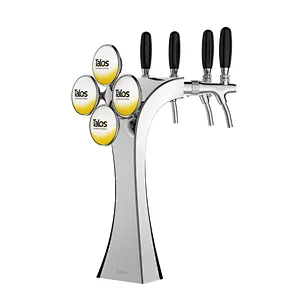 TALOS Brage Tap Tower Chrome 4-way Dispensing Tower Draft Beer Tower