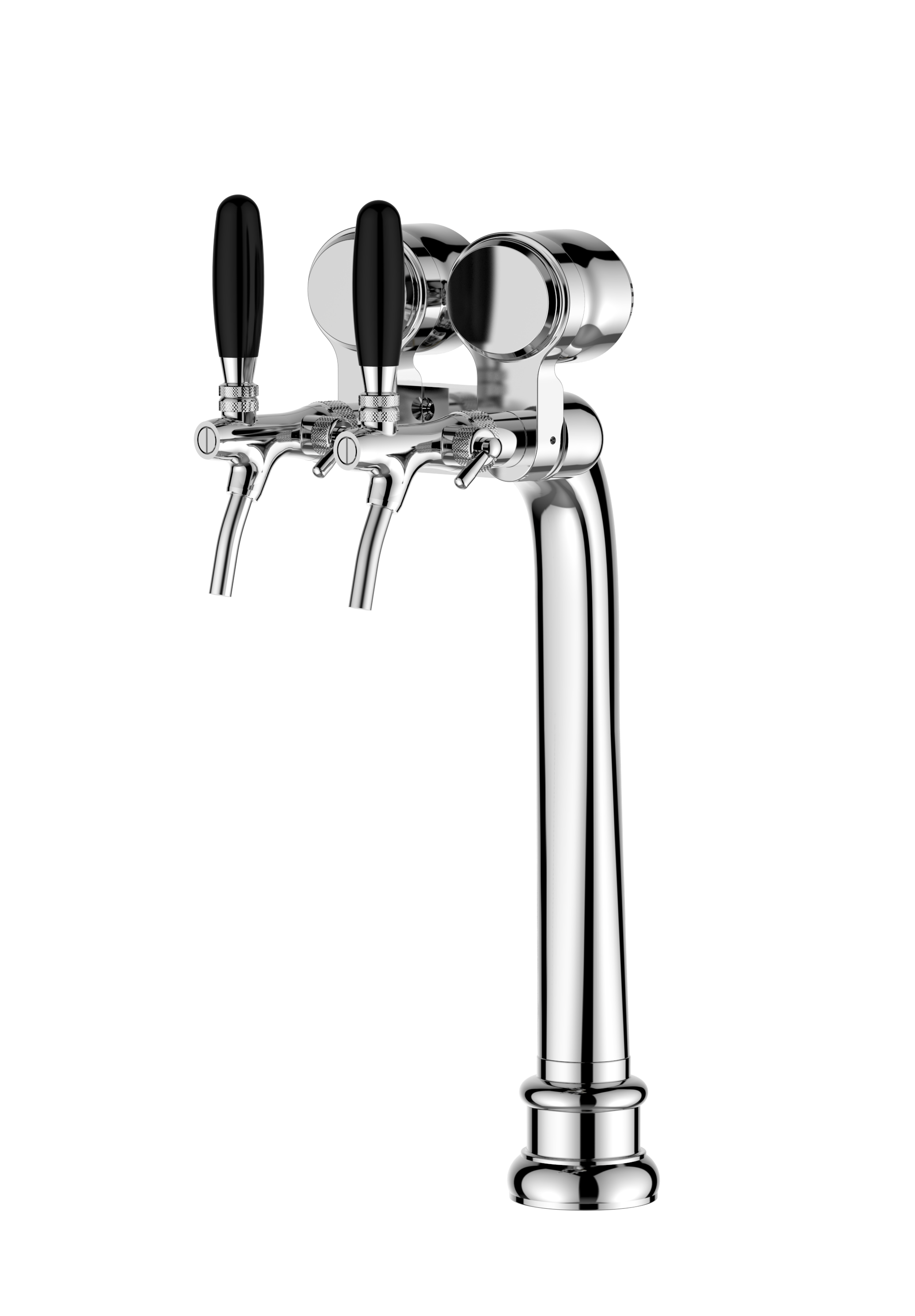 TALOS Beer Brewing Tower Elbow Tap Tower Chrome 2-way Dispensing Tower Draft Beer Tower